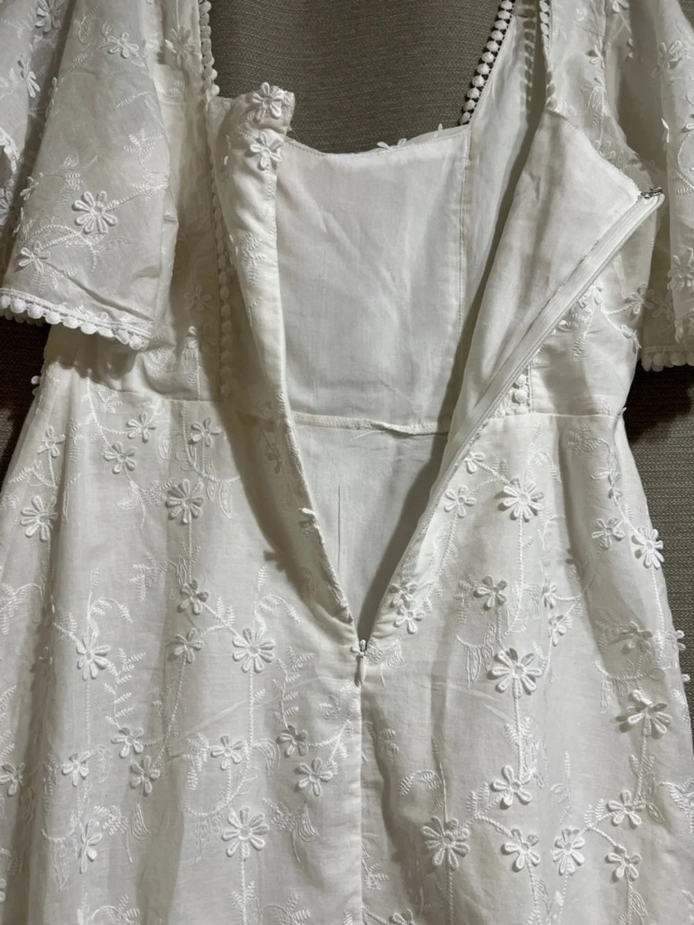 Showpo "Fancy A Spritz" White Eyelet Floral Mini Dress Romantic Festival - Picture 9 of 12